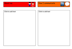 NCSE communication passport page 3 showing About Me and How I communicate sections